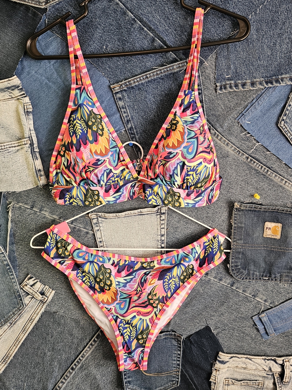 Vibrant Multicolor Floral Bikini Set